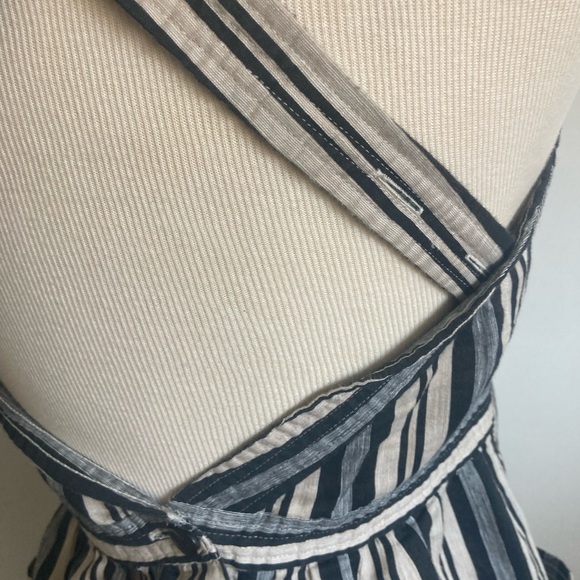 MADEWELL button up smock breathable striped criss cross knee length dress - Picture 4 of 8